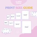 a print size guide for a girl's bedroom