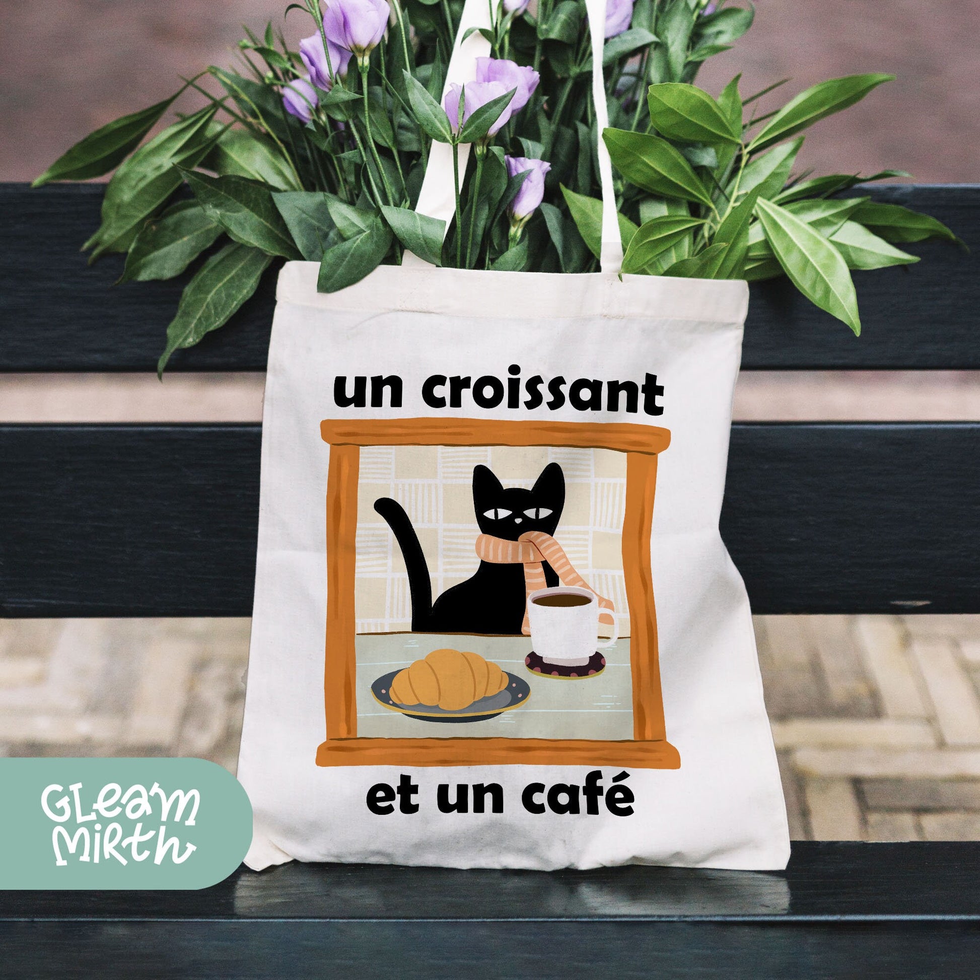 a bag with a picture of a cat on it