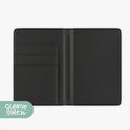 a black ipad case with a green tag on it