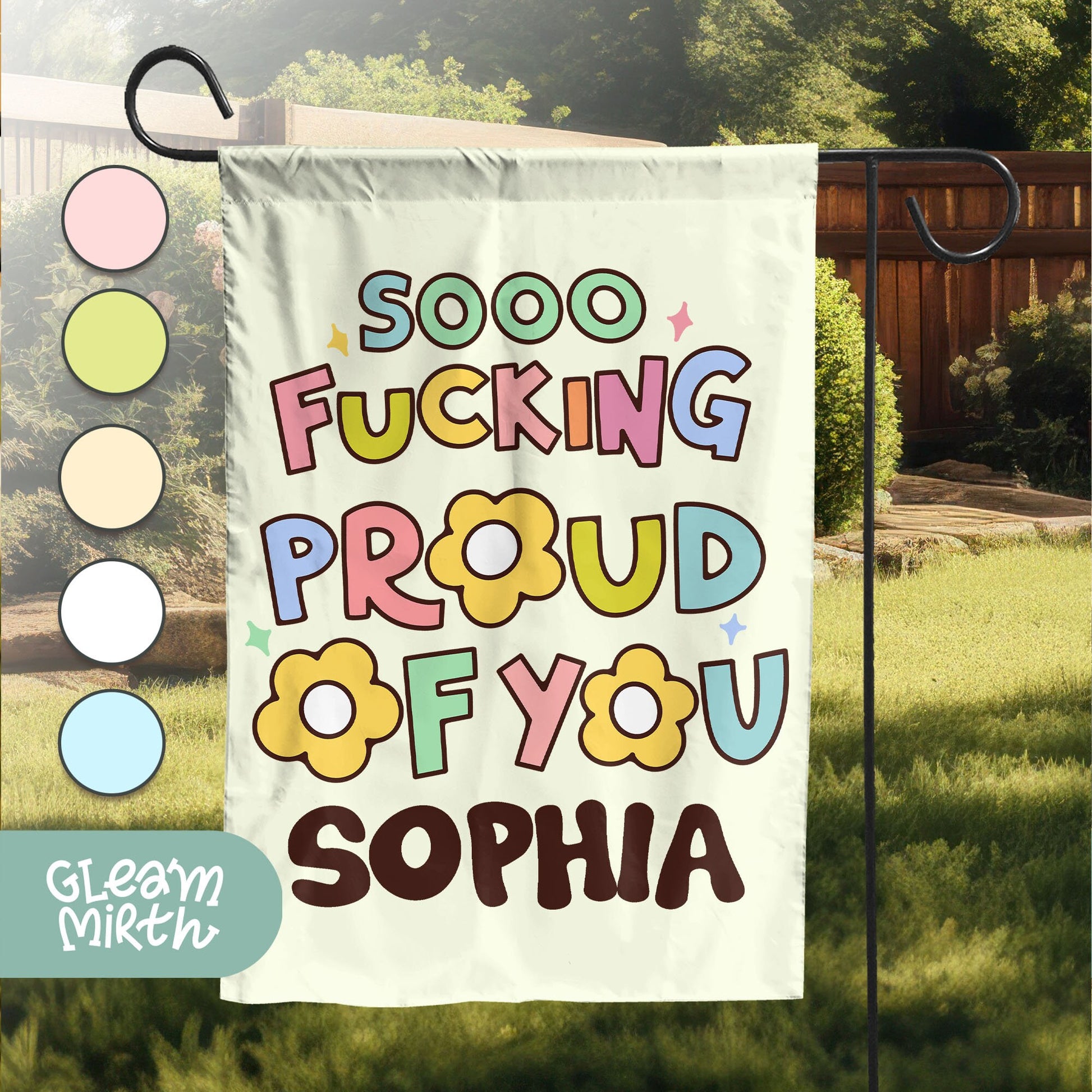 a banner that says sooo fucking proud of you sophia